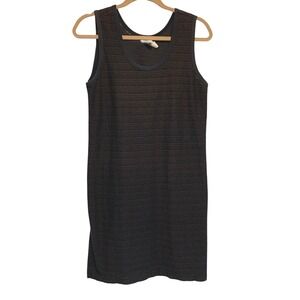Cafe Au Lait Tank Cover Up XL Black Textured Ripple 90s Minimalist Grunge Indie